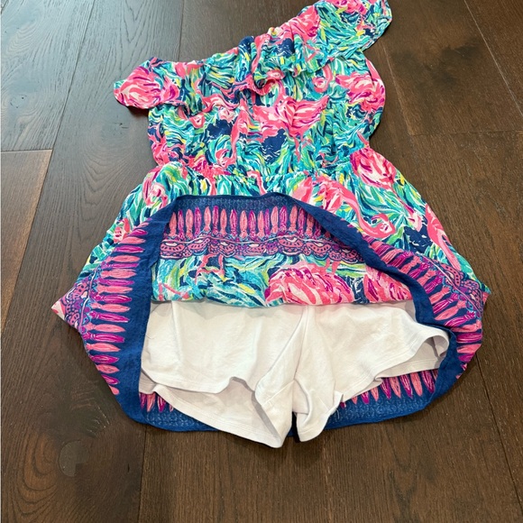 Lilly Pulitzer Flamingo One-Shoulder Romper Size Medium - Picture 2 of 5